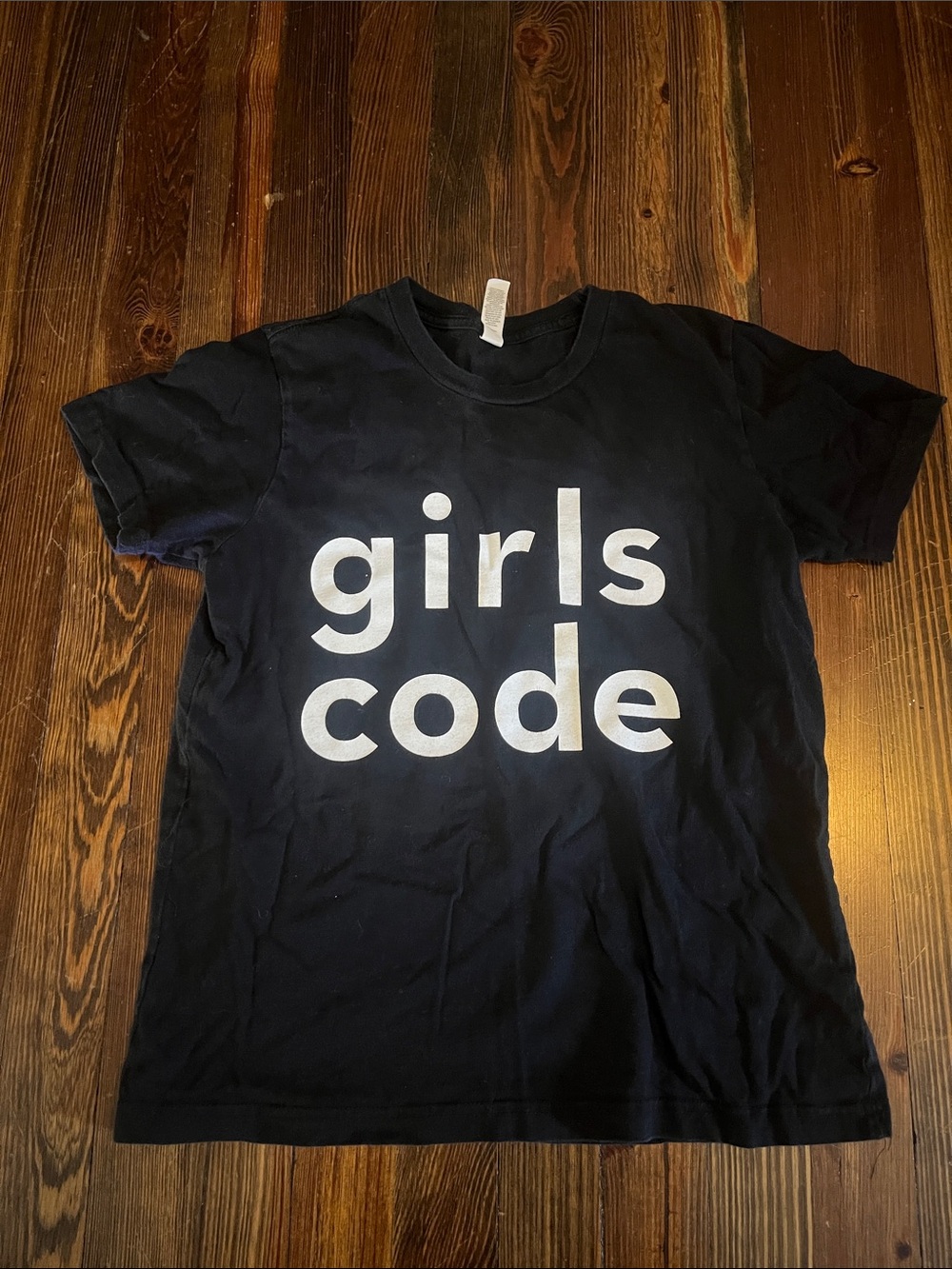 Bella Canvas Black Tee with White "girls code" Graphic - Kids